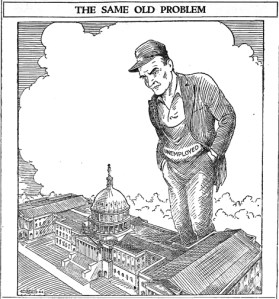 A cartoon from the Jan. 27, 1938, Union Advocate presents a familiar problem.