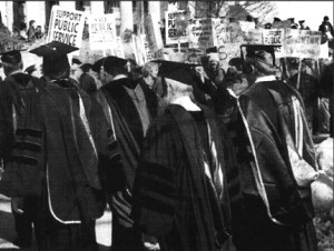AFSCME Local 3800 staged a demonstration during the installation of new U of M President Robert Bruininks in February 2003.