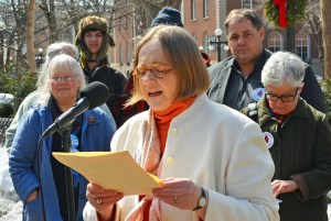 Mariellen Jacobson, chair of Save Our SPCO, announces plans to explore forming a new chamber orchestra in St. Paul.