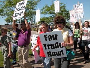 Activists targeted Cargill for its support of the secretive Trans-Pacific Partnership last summer.