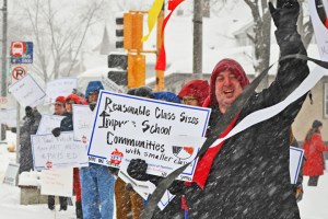 Ryan Long, a special education teacher at American Indian Magnet, supports his union's push to limit class sizes in the district.