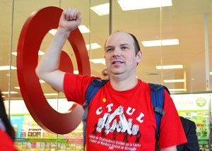 CTUL members lead a march through the Minneapolis skyway system and into Target's flagship store.