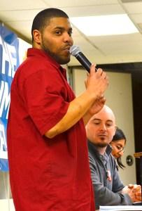 Guillermo Lindsey, a McDonald’s worker, member of CTUL, said he usually works 55 hours per week with just one day off to spend with his family. 
