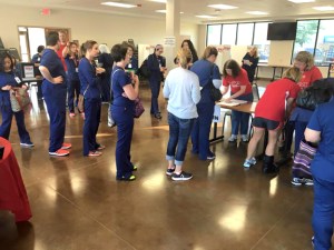 Nurses from United Hospital voted yesterday on Allina's contract proposal. (MNA photo)