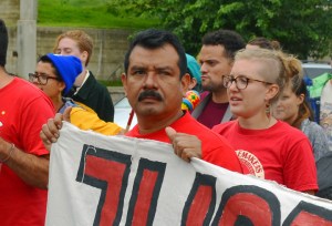 Esteban Miranda cleans the Kohl’s in Blaine.