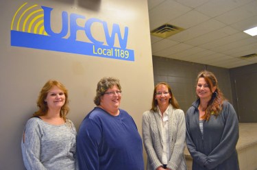 Members of the Prescott nursing home bargaining team: (L to R) Kim Nelson, Karen Peterson, Gayla Morrison and Jody Pederson.
